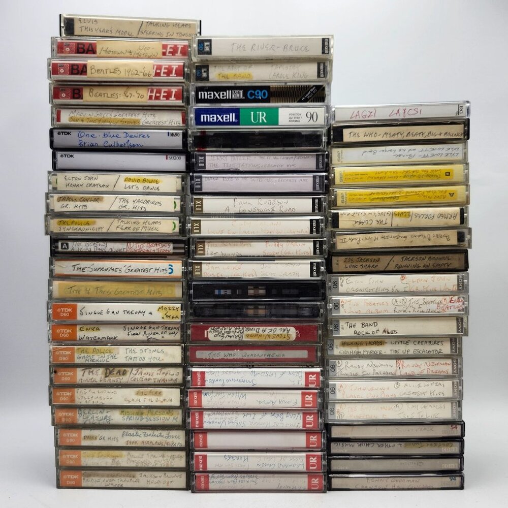 Lot Of 61 Pre-recorded Audio Cassettes BASF TDK Sony Maxell Fuji Memorex Blanks